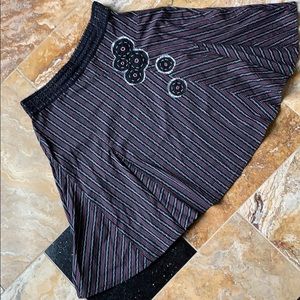 Free People vintage striped skirt/lace waistband